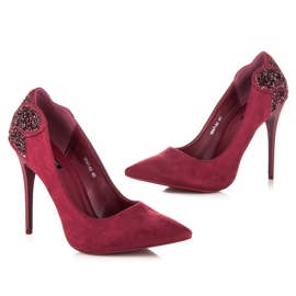 Vices Tacones granates con cristales rojo 6