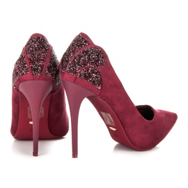 Vices Tacones granates con cristales rojo 5