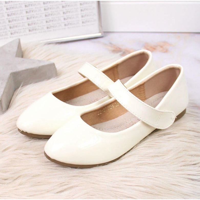 Bailarinas de Niña Con Velcro Comunión Blanco Potocki 2