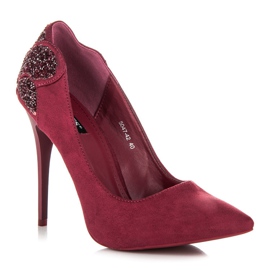 Vices Tacones granates con cristales rojo 2