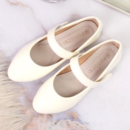 Bailarinas de Niña Con Velcro Comunión Blanco Potocki 4