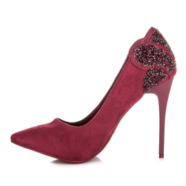 Vices Tacones granates con cristales rojo 3