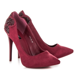 Vices Tacones granates con cristales rojo 4