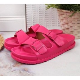 Pantuflas De Goma Con Broches Rosas En S.Barski rosado 2
