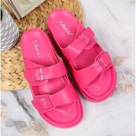 Pantuflas De Goma Con Broches Rosas En S.Barski rosado 3