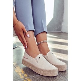 Alpargatas De Mujer En La Plataforma Cross Jeans JJ2R4014C Beige 2