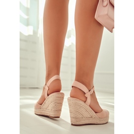 FW1 Alpargatas De Mujer Con Plataforma Trenzada Rosa Canillo rosado 9