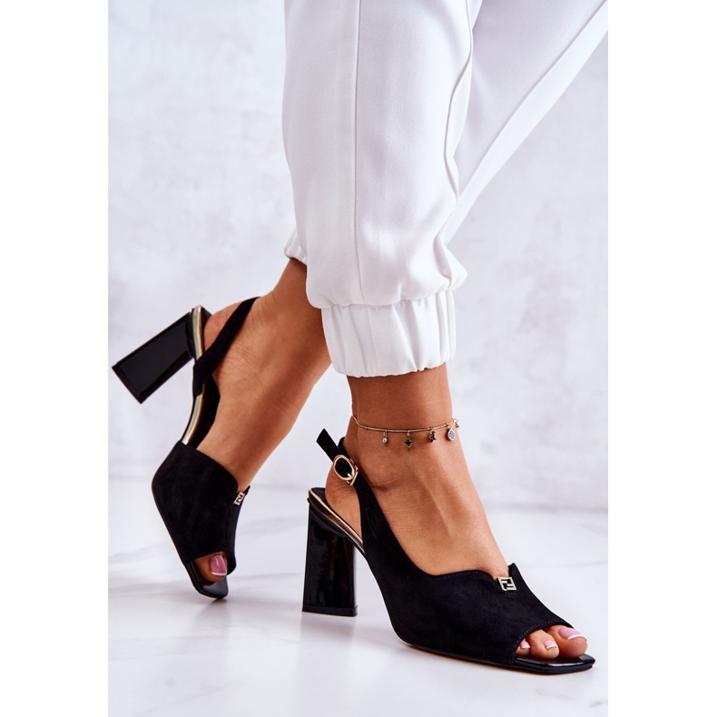 S.Barski Sandalias Fiorine Ante Negro On A Bar 2