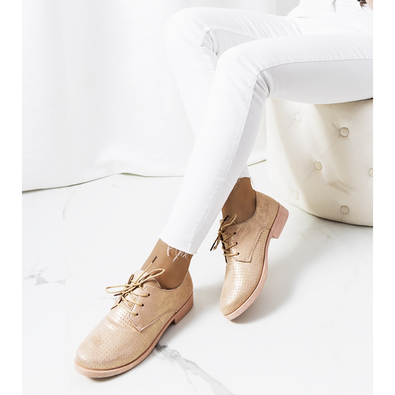 Zapatos dorados mujer Kroes rosado 1