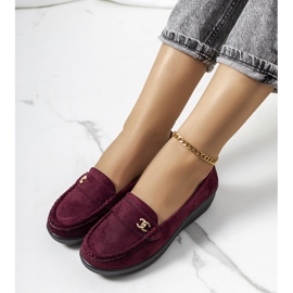 Mocasín granate sobre cuña Stapper rojo multicolor 1
