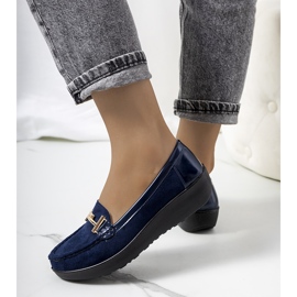 Mocasines azul marino en la cuña Marinke 2