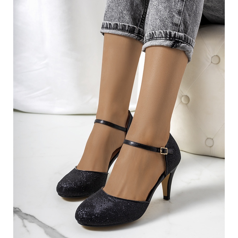 Zapatos de salón Rosetown negros brillantes 1