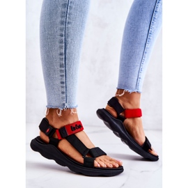 Sandalias deportivas de mujer Lee Cooper LCW-22-34-0954L Negro-Rojo 2