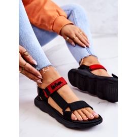 Sandalias deportivas de mujer Lee Cooper LCW-22-34-0954L Negro-Rojo 6