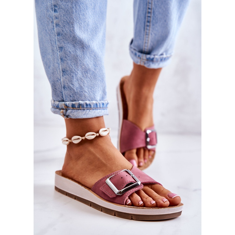 Pantuflas De Mujer De Moda Con Hebilla Inblu CP000031 Rosa rosado 2 Pantuflas De Mujer De Moda Con Hebilla Inblu CP000031 Rosa rosado 2