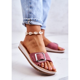 Pantuflas De Mujer De Moda Con Hebilla Inblu CP000031 Rosa 1