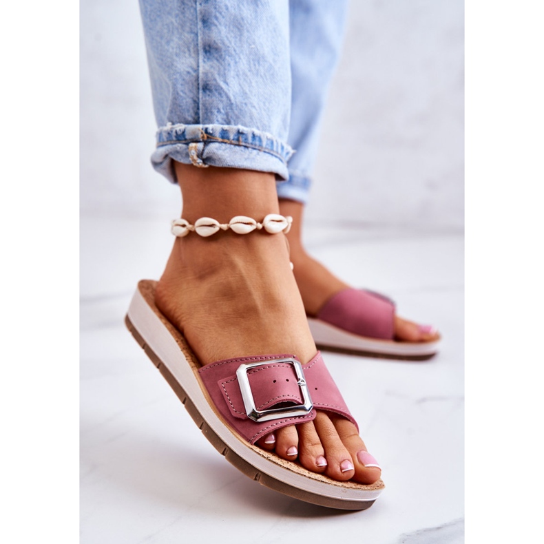 Pantuflas De Mujer De Moda Con Hebilla Inblu CP000031 Rosa 1