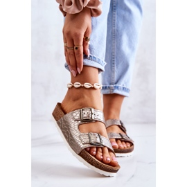 Pantuflas Mujer Hebillas Inblu NM000027 Plata beige 1