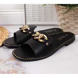 Babuchas negras con cadena W S. Barski negro 2