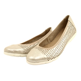 Bailarinas de mujer Caprice caladas 22151-28 354 Beige - metalizado 5