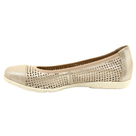 Bailarinas de mujer Caprice caladas 22151-28 354 Beige - metalizado 4