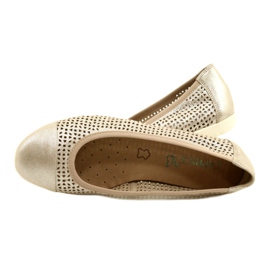 Bailarinas de mujer Caprice caladas 22151-28 354 Beige - metalizado 7