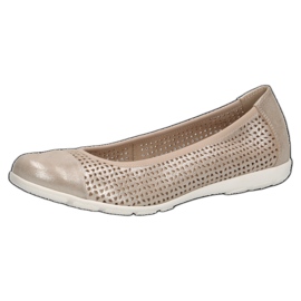 Bailarinas de mujer Caprice caladas 22151-28 354 Beige - metalizado 1