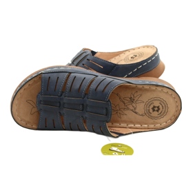 Flip-flops para mujeres con un Evento OpenWork Evento 22SD98-4536 Patrón azul marino 4