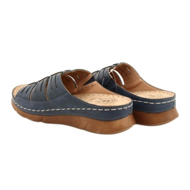 Flip-flops para mujeres con un Evento OpenWork Evento 22SD98-4536 Patrón azul marino 5