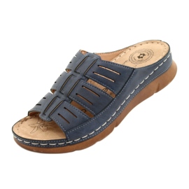 Flip-flops para mujeres con un Evento OpenWork Evento 22SD98-4536 Patrón azul marino 3