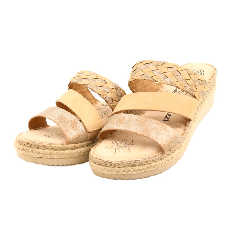 Flip Flip Flip Flip con una camarilla Braid Jezzi 22SD98-4566 Beige 2