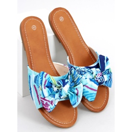 Babuchas estampado floral Lotos Azul multicolor 1