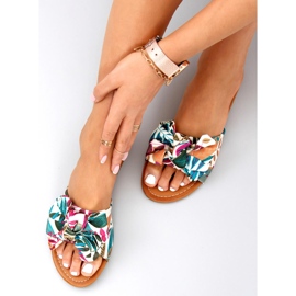 Pantuflas Lotos Beige estampado flores multicolor 4