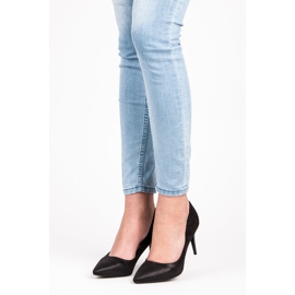 Qinba Tacones de ante negro 1