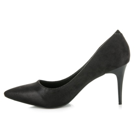 Qinba Tacones de ante negro 3