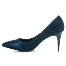 Qinba Tacones de ante azul marino multicolor 4