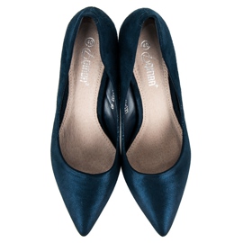 Qinba Tacones de ante azul marino multicolor 7