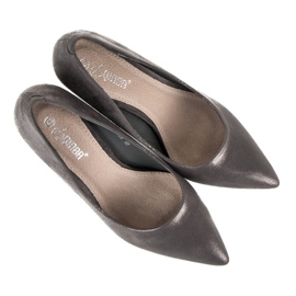 Qinba Tacones altos de gamuza gris 6