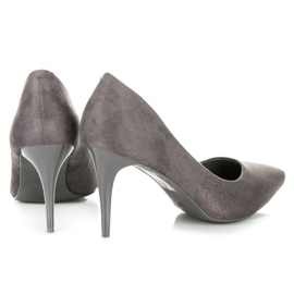Qinba Tacones altos de gamuza gris 4