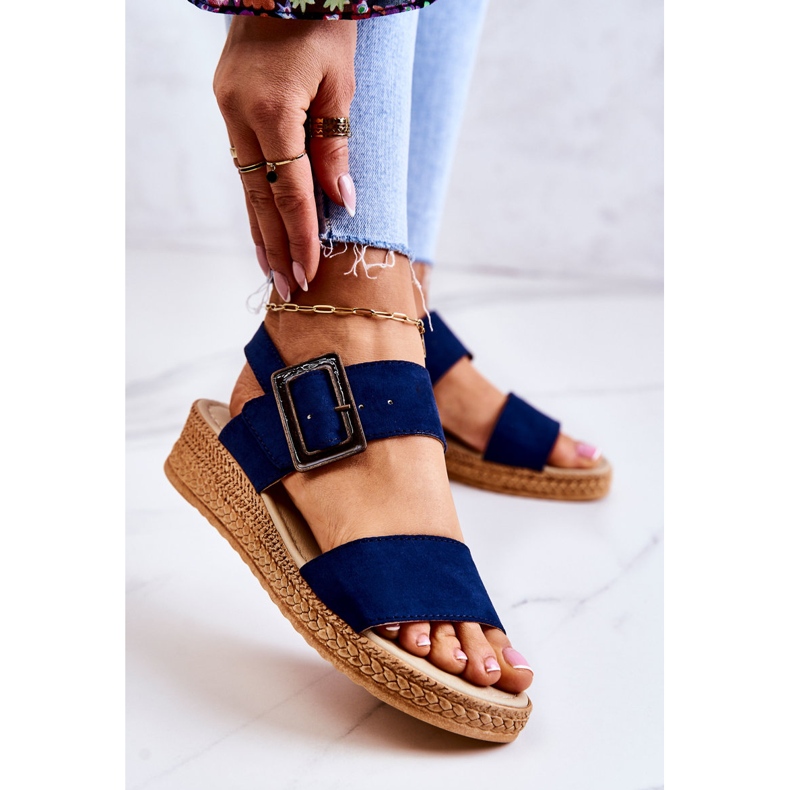 Sandalias Mujer Ante Big Star JJ276033 Azul Marino 1