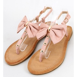 Chanclas con lazo Megi Champagne rosado 1
