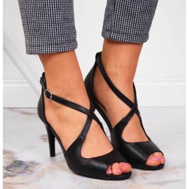 Sandalias negras con tacón alto W Sergio Leone negro 4