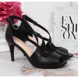 Sandalias negras con tacón alto W Sergio Leone negro 5