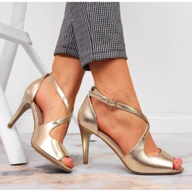 Sandalias doradas tacón W Sergio Leone dorado 2