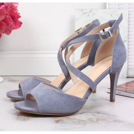 Sandalias en un tacón alto azul W Sergio Leone 5