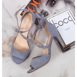 Sandalias en un tacón alto azul W Sergio Leone 6