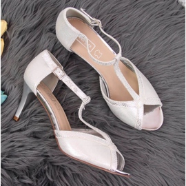 Elegantes sandalias plateadas con puntera abierta W Filippo 5