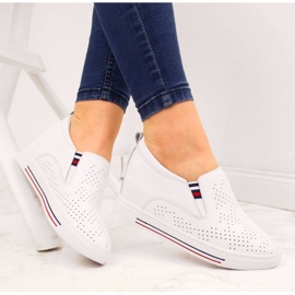 Deportivas de piel con cuña calada blanca W Filippo blanco 2