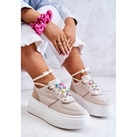 PS1 Deportivas Mujer Atadas Deportivas Beige Manila 6