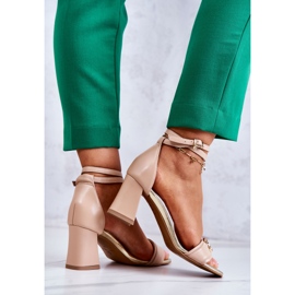 Sandalias Piel Tacón Alto Laura Messi 2425 Beige 5
